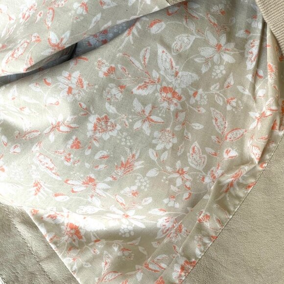 Anthropologie Anorak Jacket Crop Womens Extra Large Ivory Faux Leather Back Knit - Picture 7 of 11